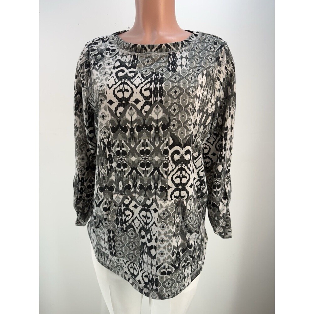 Ruby Rd Multicolor  Long Sleeve Blouse Sz Small Black